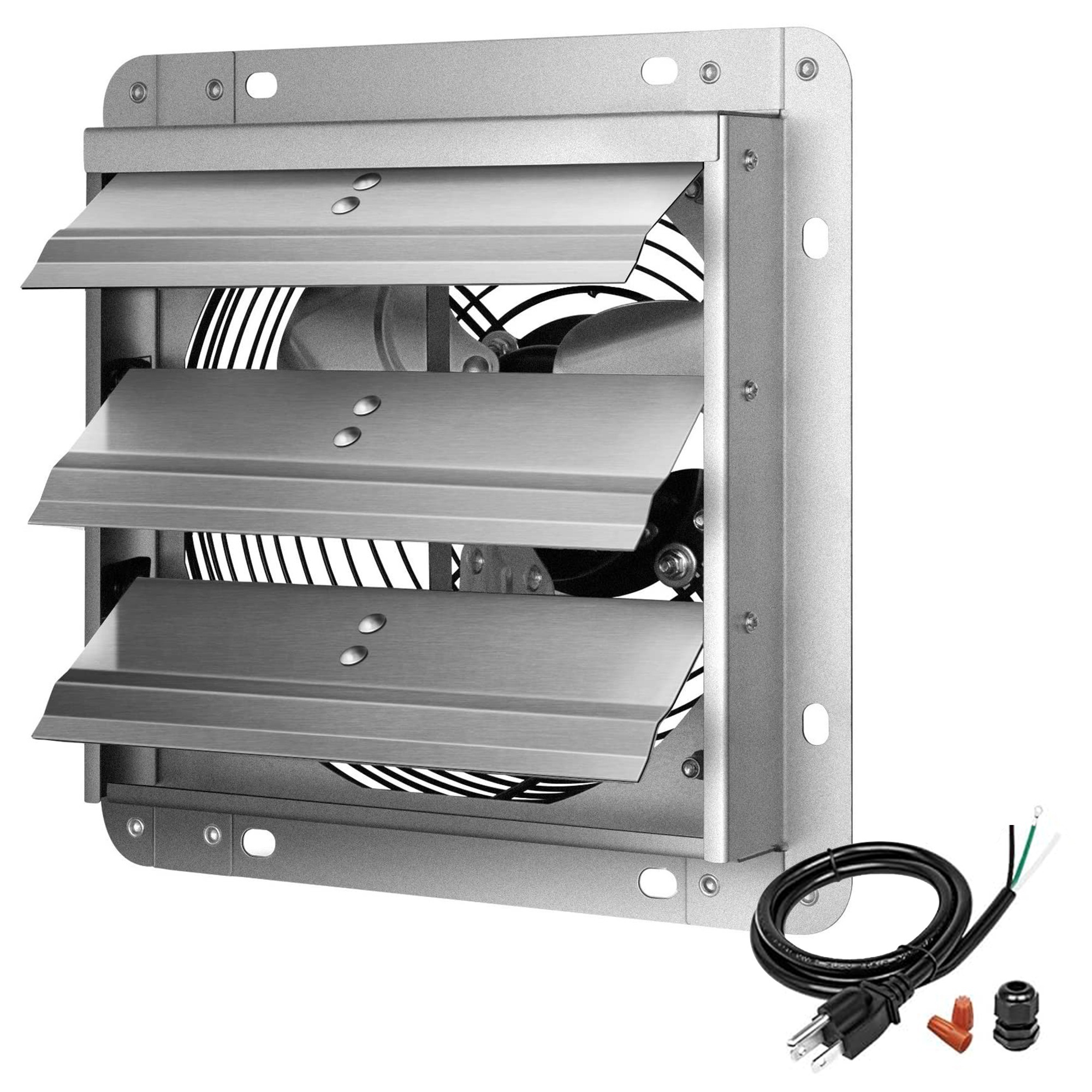 EdenDirect Electric Power Gable Mount Attic Fan — 14in., 1000 CFM, Thermostat Controlled, Aluminum, Model# NTE-EHAUST14